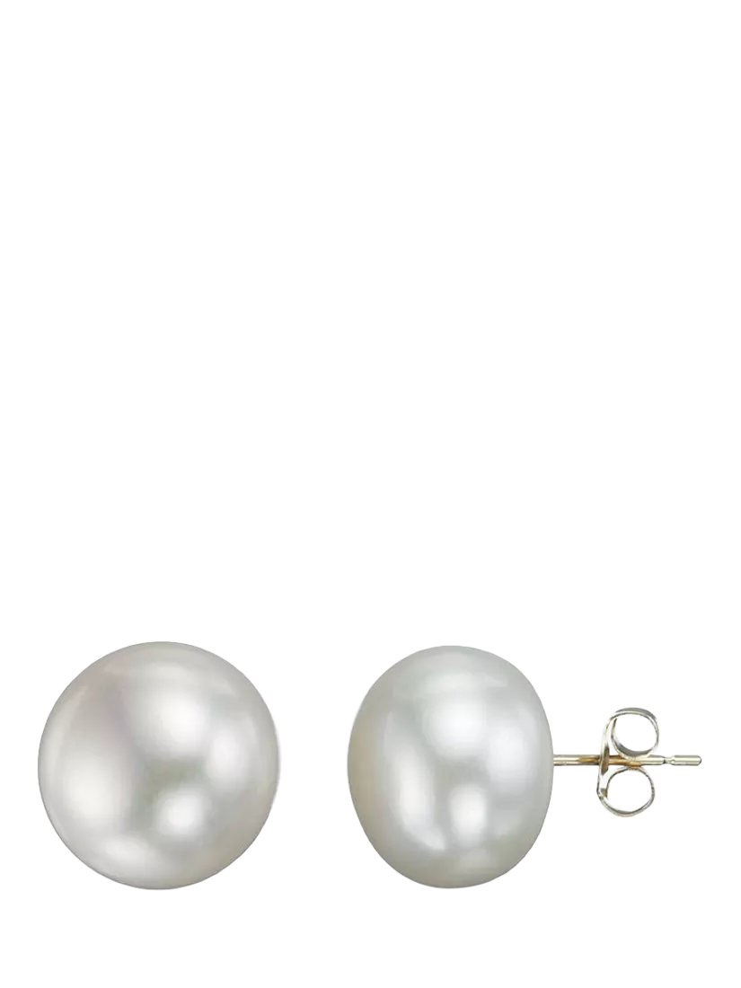 E.W Adams 9ct Yellow Gold Bouton Freshwater Pearl Stud Earrings