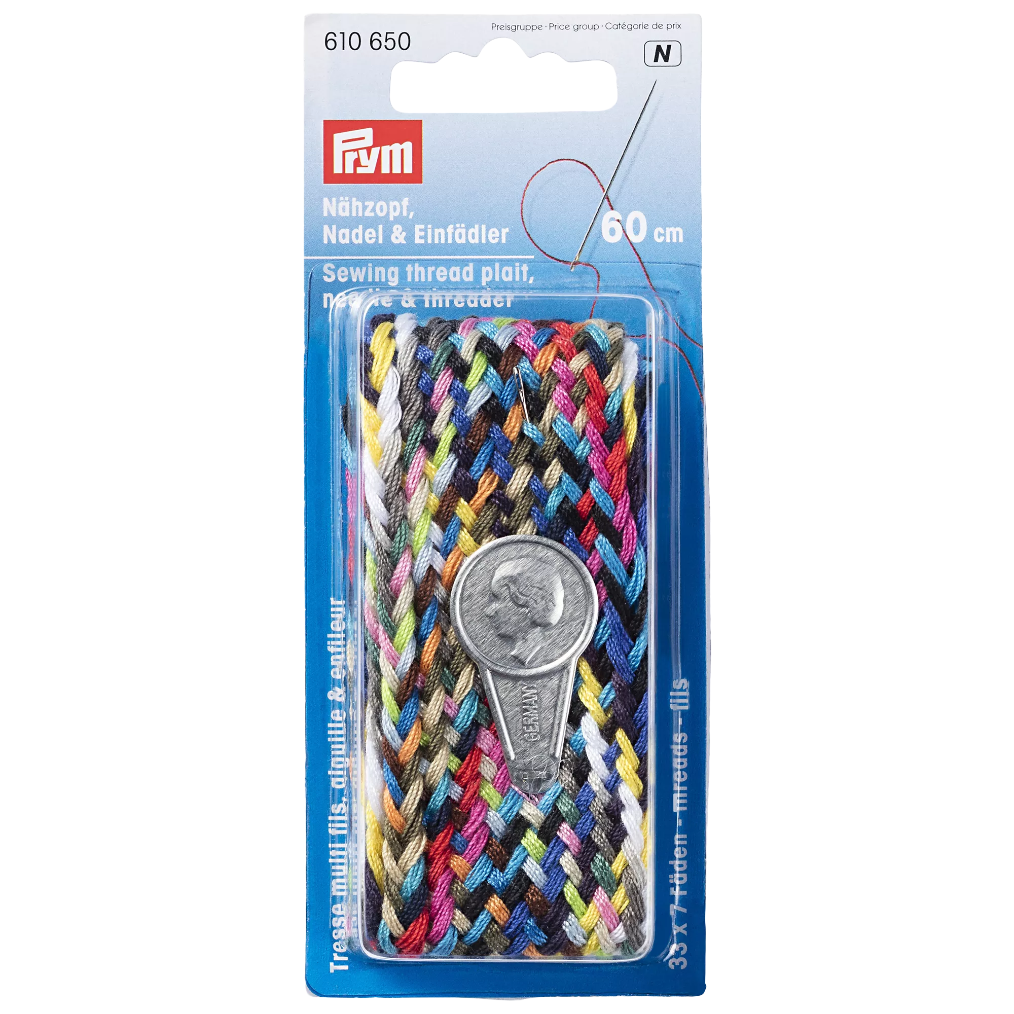 Prym sewing thread plait with needle and threader - British product