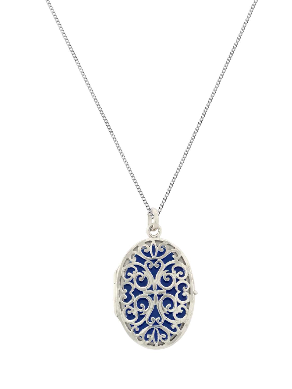 Nina B locket pendant necklace silver, UK version