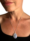 Nina B locket pendant necklace silver, UK version