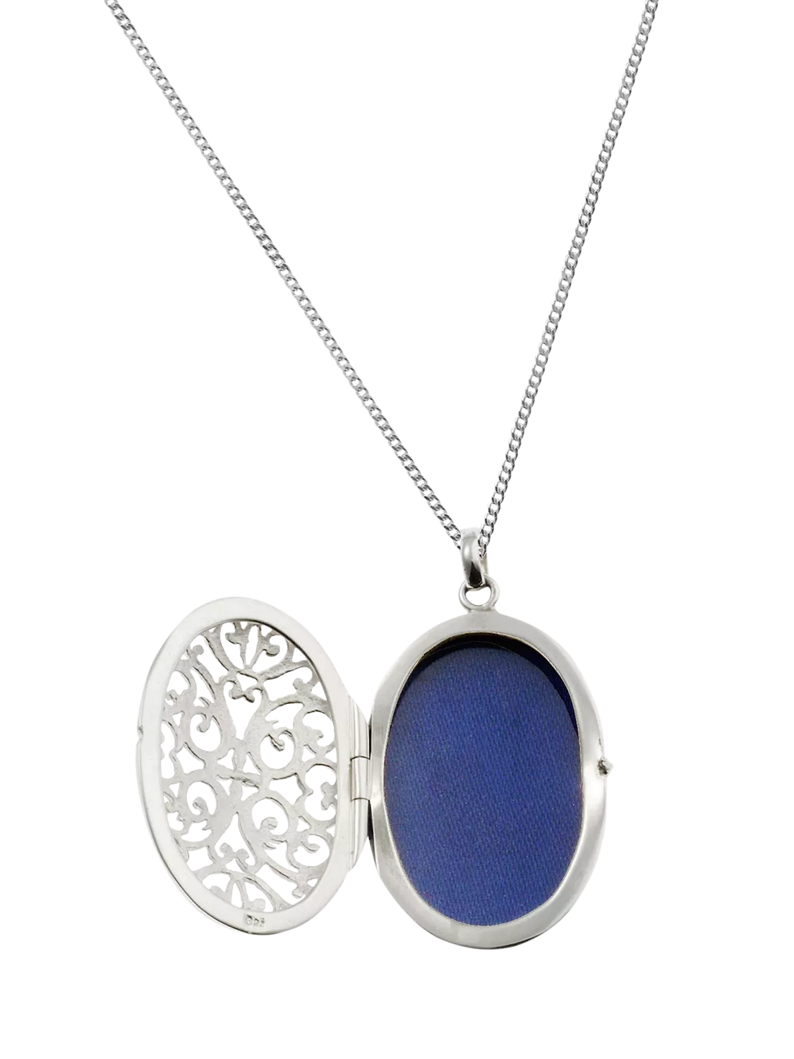 Nina B locket pendant necklace silver, UK version