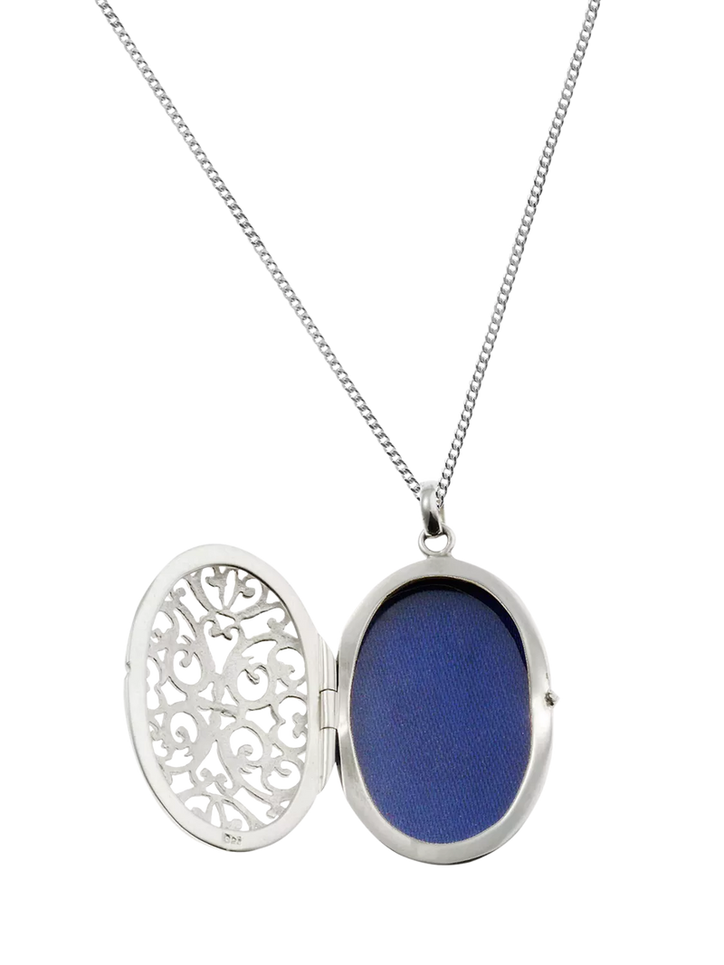 Nina B locket pendant necklace silver, UK version