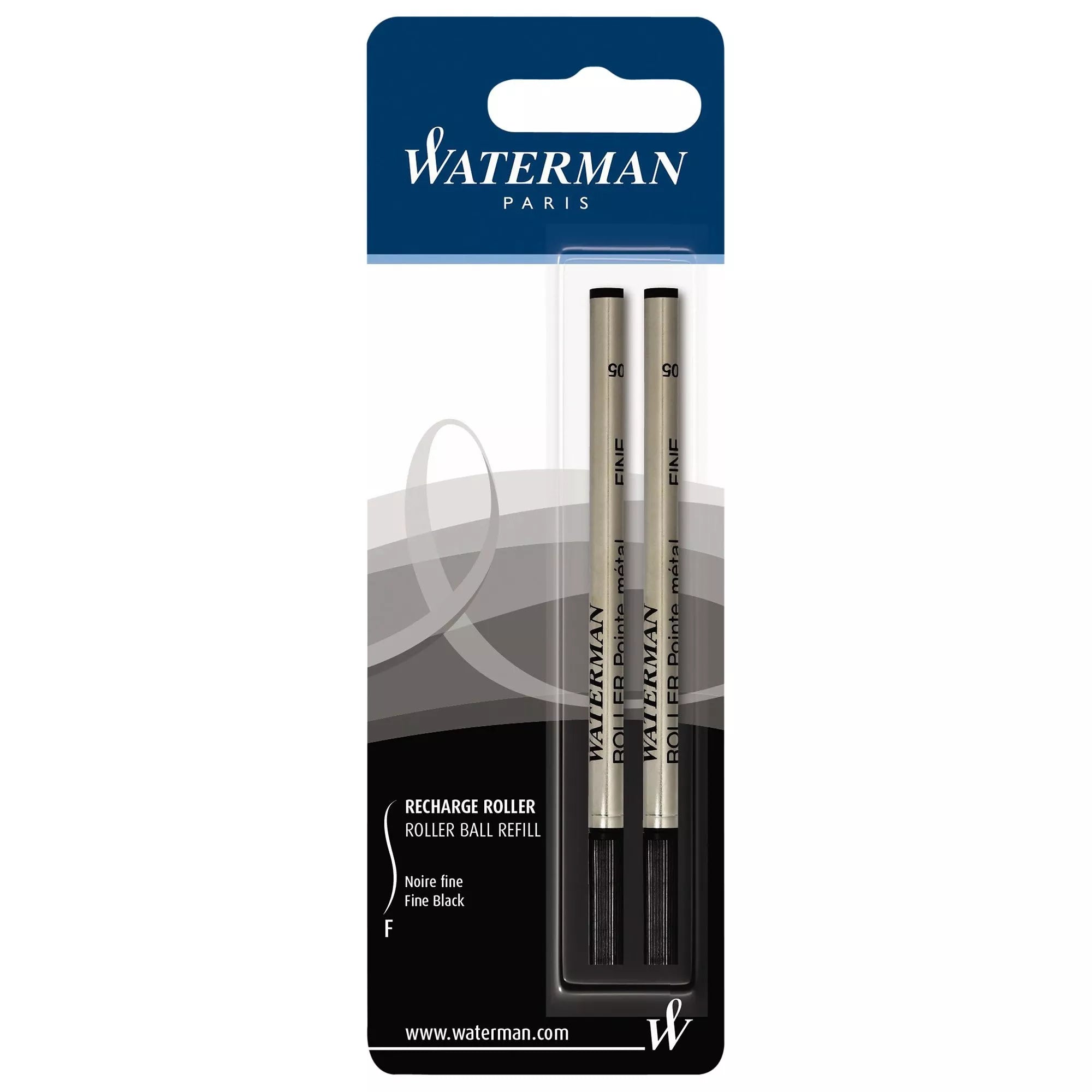 Waterman rollerball pen refills black pack of 2, UK version