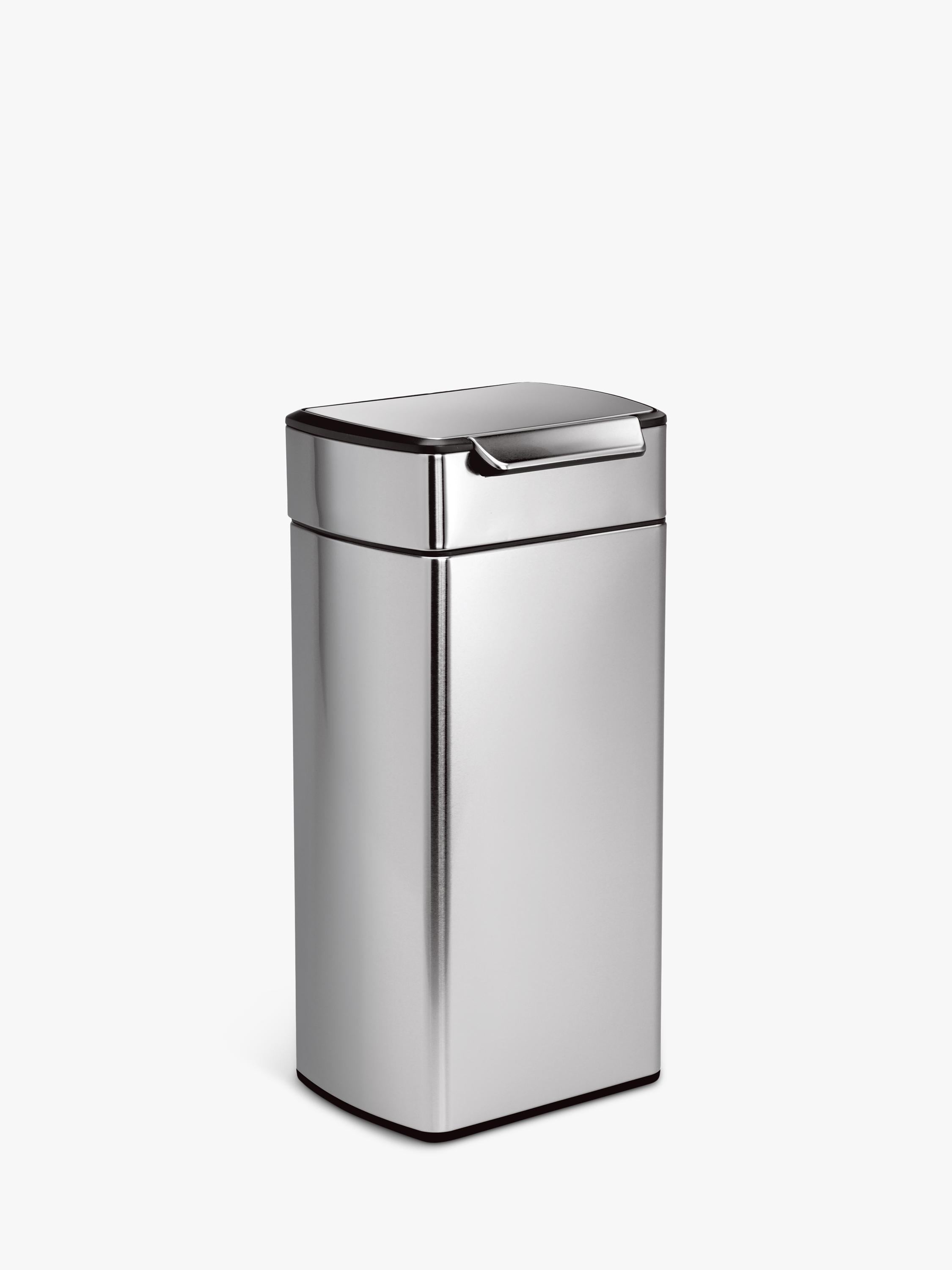 Simplehuman rectangular touch bar bin in brushed stainless steel, 30L (British brand)