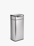 Simplehuman rectangular touch bar bin in brushed stainless steel, 30L (British brand)