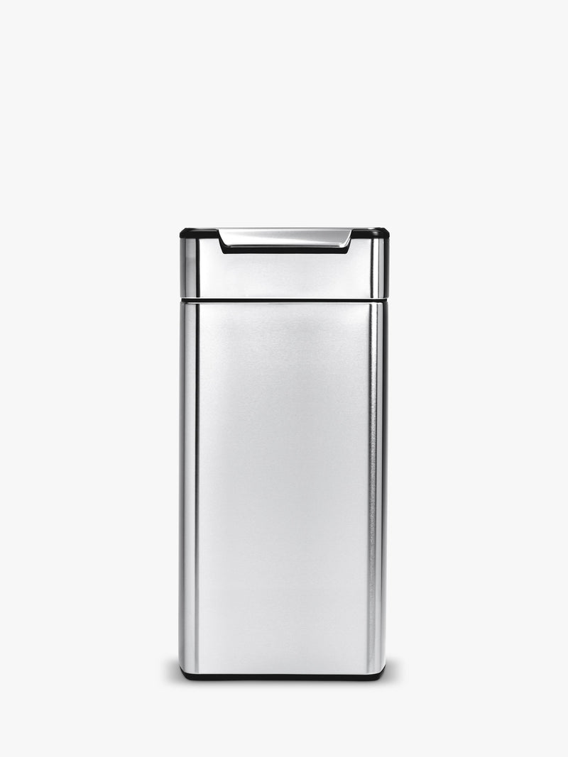 Simplehuman rectangular touch bar bin in brushed stainless steel, 30L (British brand)