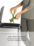 Simplehuman rectangular touch bar bin in brushed stainless steel, 30L (British brand)