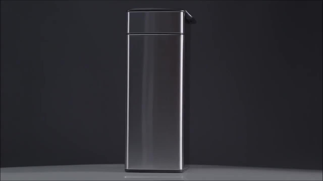 Simplehuman rectangular touch bar bin in brushed stainless steel, 30L (British brand)