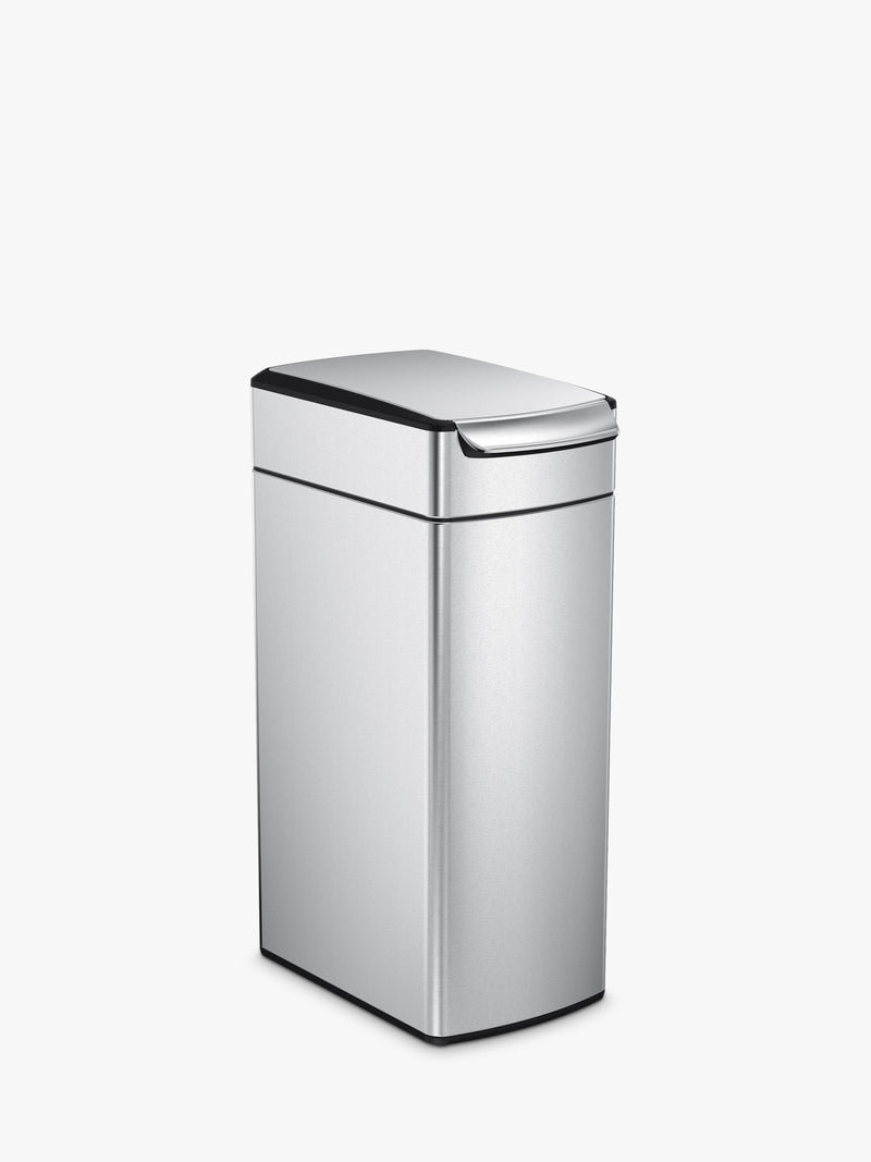 Simplehuman Slim Touch Bar Bin in brushed stainless steel, 40L capacity (British brand)