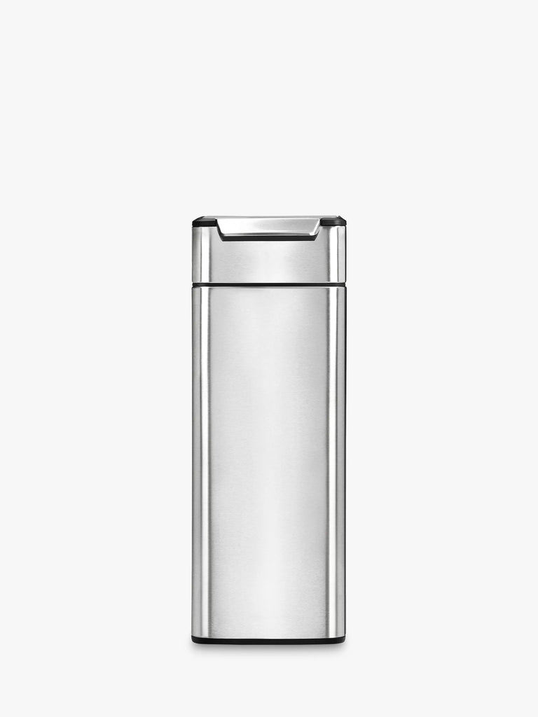 simplehuman Slim Touch Bar Bin, Brushed Stainless Steel, 40L