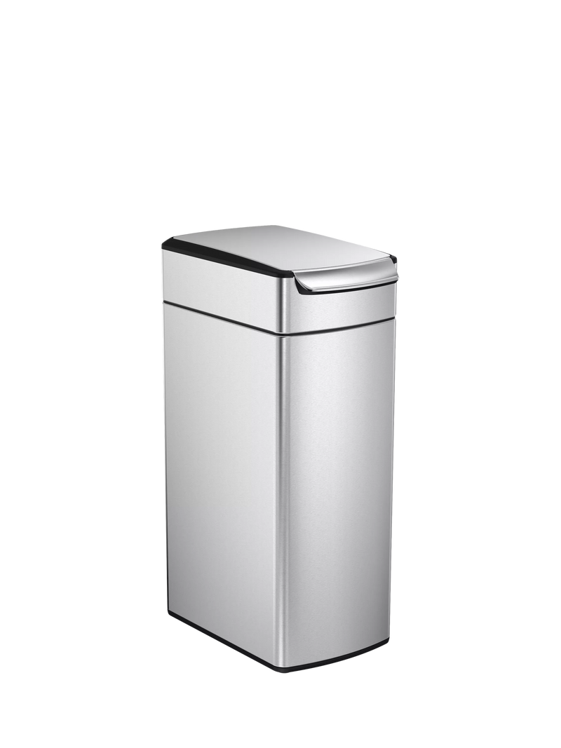 Simplehuman Slim Touch Bar Bin in brushed stainless steel, 40L capacity (British brand)