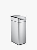 Simplehuman Slim Touch Bar Bin in brushed stainless steel, 40L capacity (British brand)