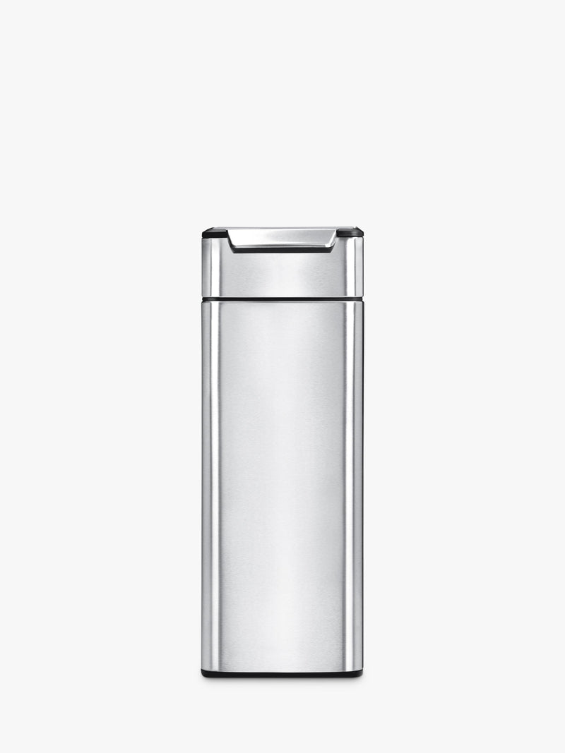 Simplehuman Slim Touch Bar Bin in brushed stainless steel, 40L capacity (British brand)