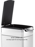 Simplehuman Slim Touch Bar Bin in brushed stainless steel, 40L capacity (British brand)