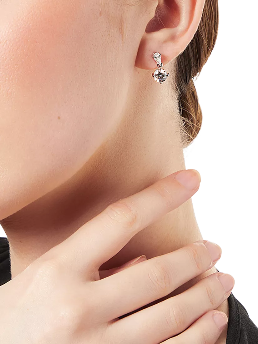 Jools by Jenny Brown silver drop earrings with cubic zirconia (British brand)