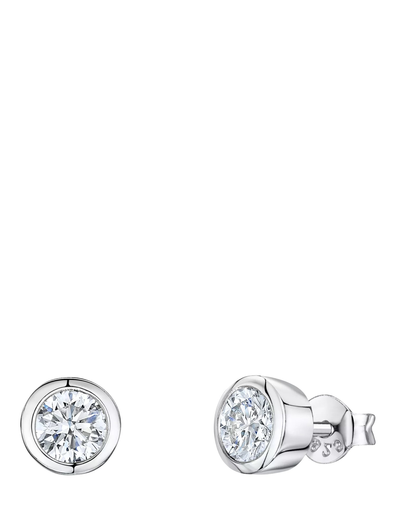 Jools by Jenny Brown cubic zirconia stud earrings 6.5mm (British brand)