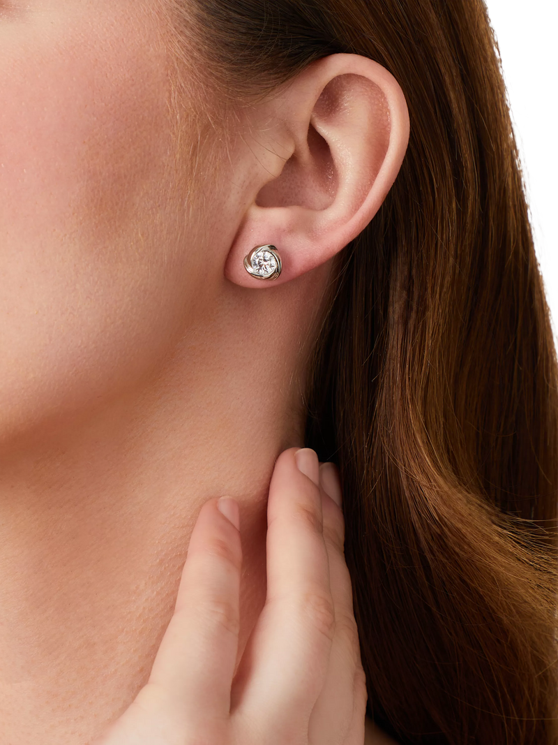 Jools by Jenny Brown infinity cubic zirconia stud earrings silver, imported from the UK