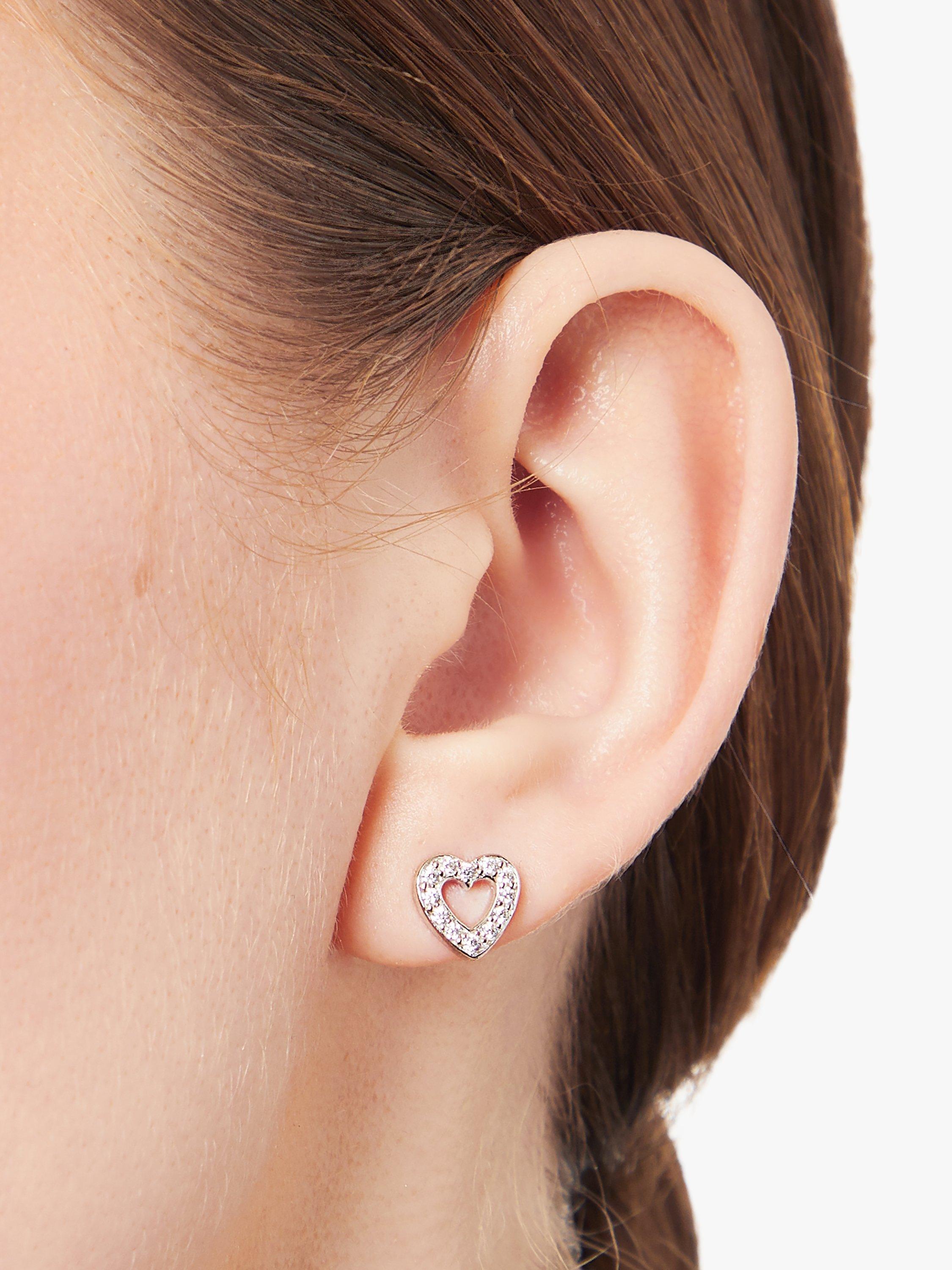 Jools by Jenny Brown heart stud earrings 0.8 cm (British brand)