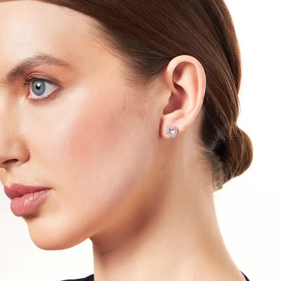 Jools by Jenny Brown heart stud earrings 0.8 cm (British brand)