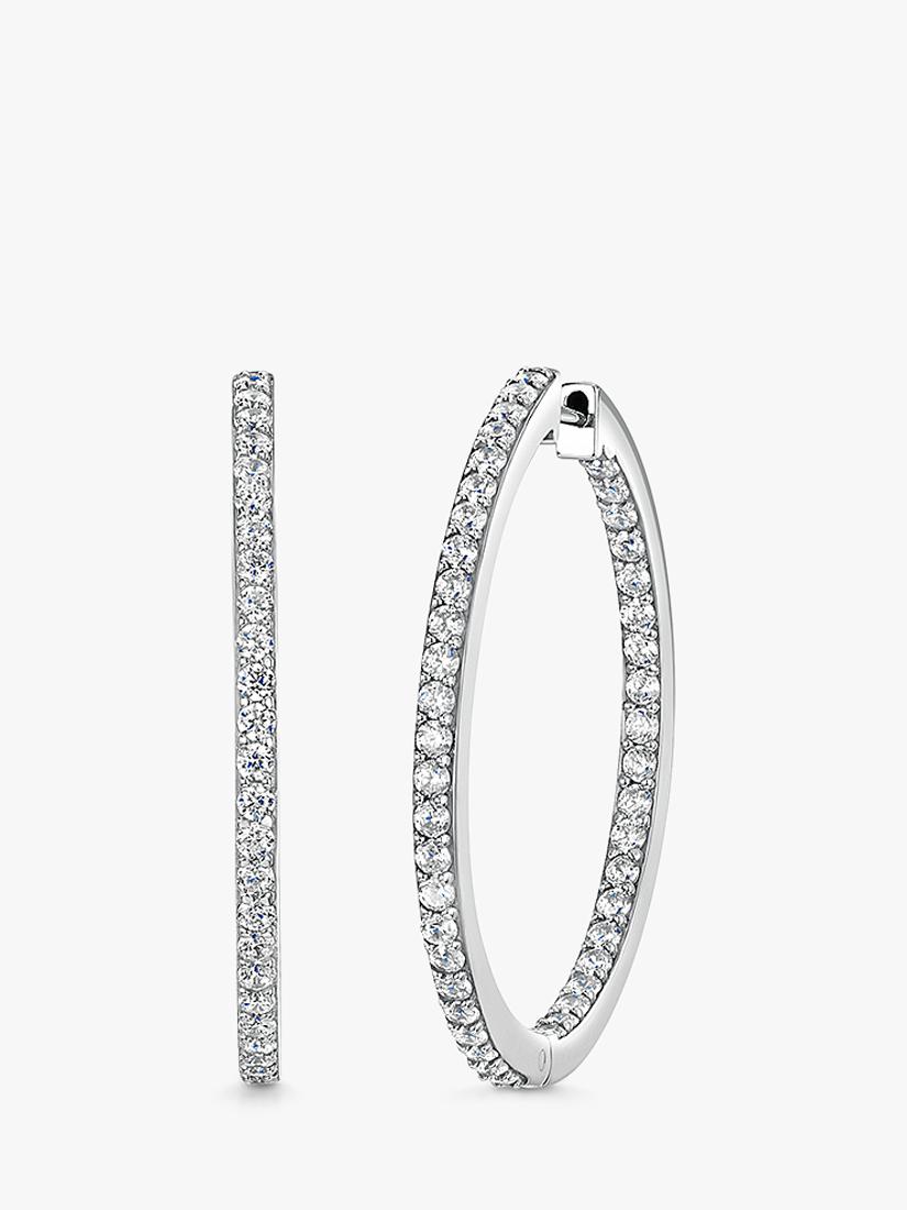 Jools by Jenny Brown cubic zirconia hoop earrings 35mm, imported from the UK