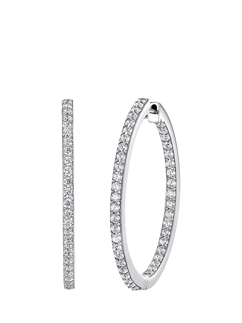 Jools by Jenny Brown 35mm Cubic Zirconia Hoop Earrings
