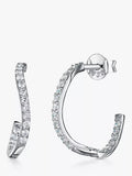 Jools by Jenny Brown 3/4 hoop earrings sterling silver 2cm, UK version