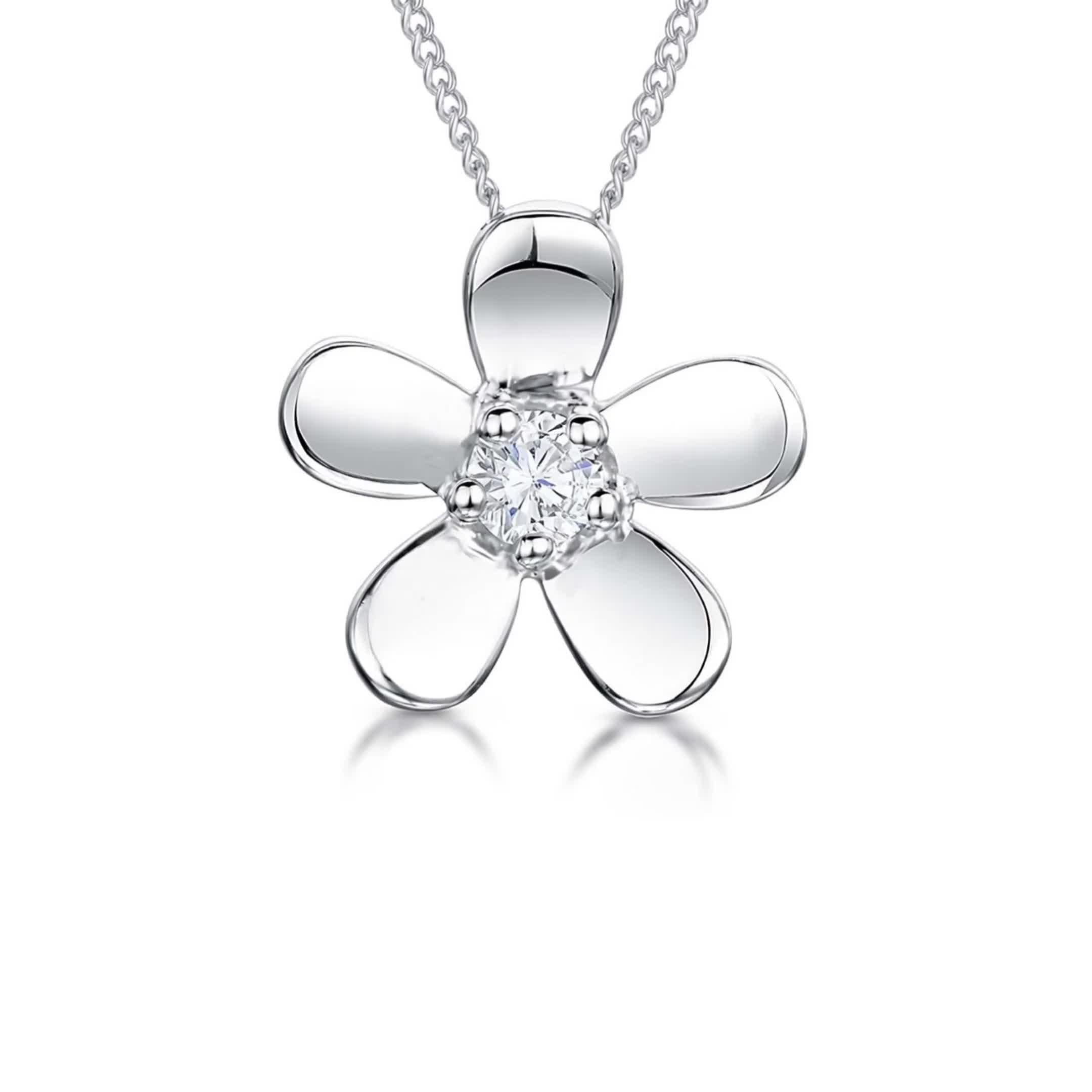 Jools by Jenny Brown cubic zirconia flower pendant, UK version