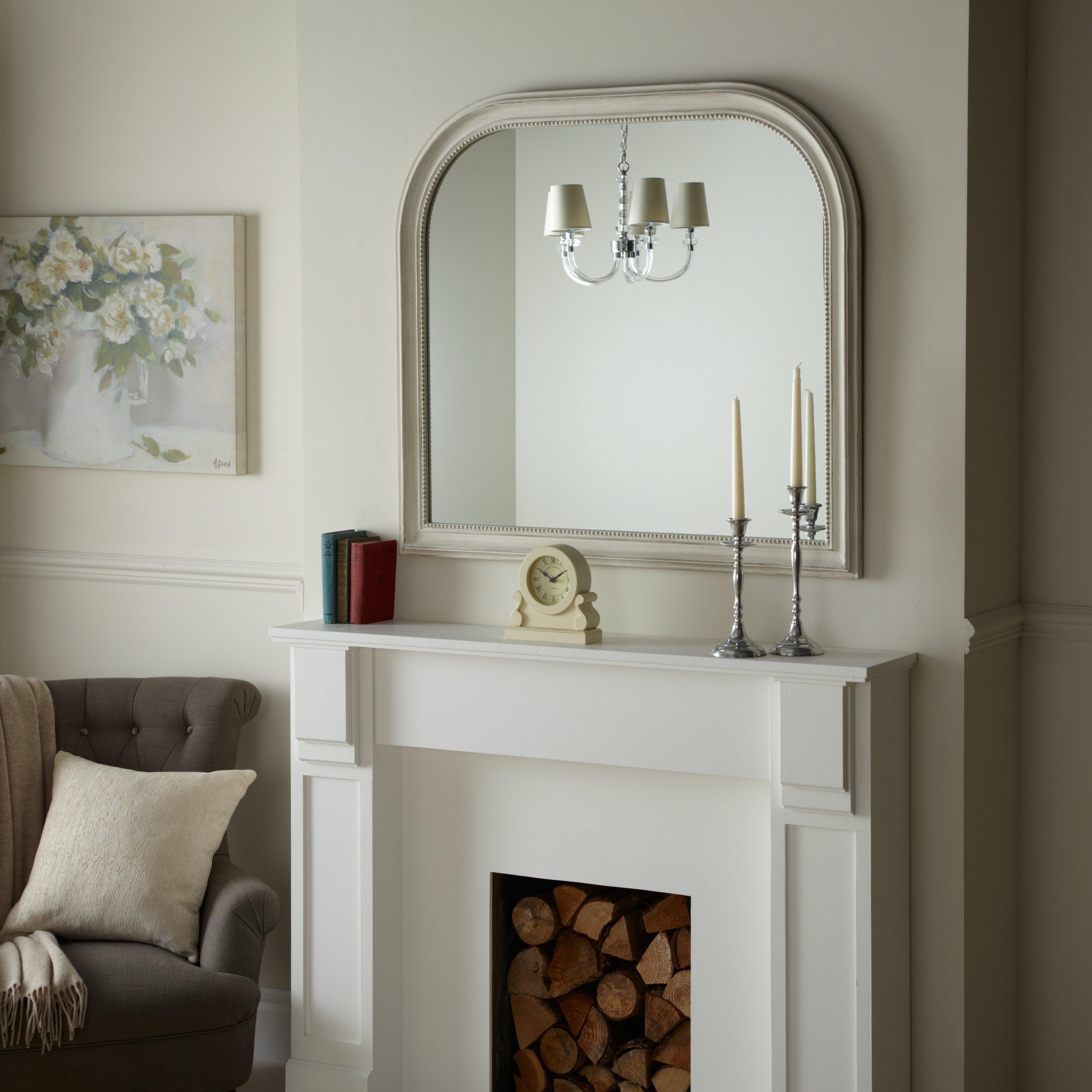 John Lewis overmantel mirror cream distressed finish (British brand)