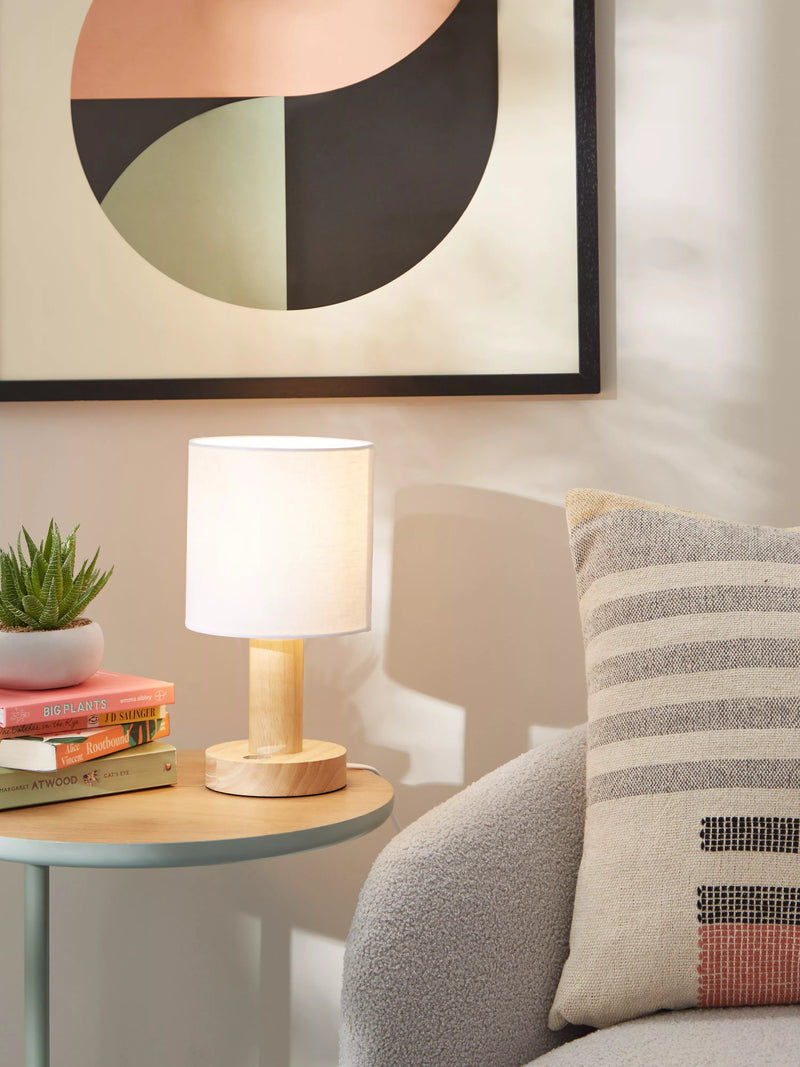 John Lewis Slater wood touch table lamp, UK version