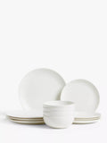 John Lewis Luna fine china dinnerware set Natural 12-piece (British brand)