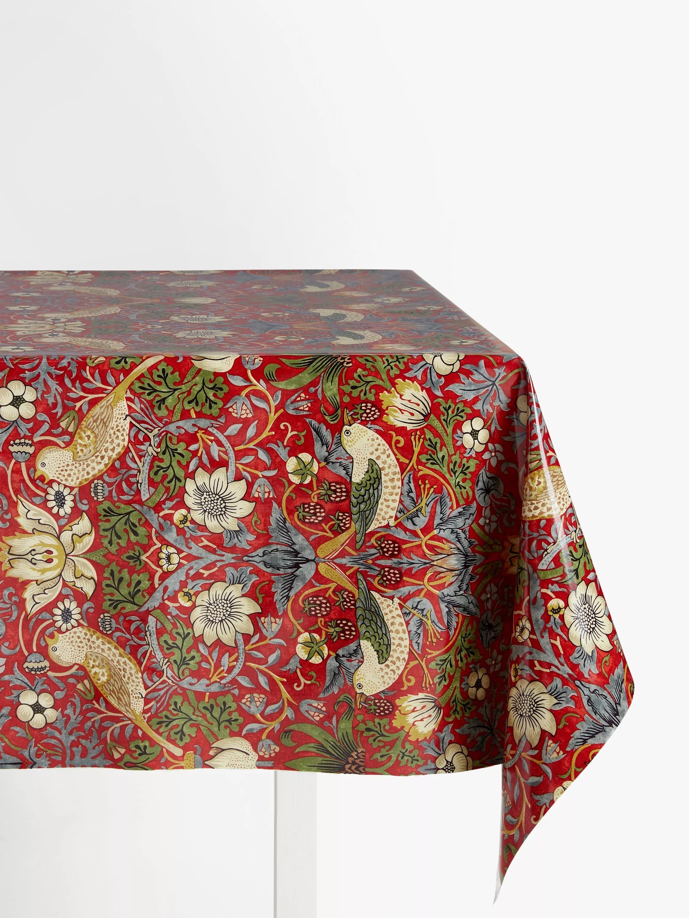 Morris & Co. Strawberry Thief Oilcloth Tablecloth Fabric 130cm