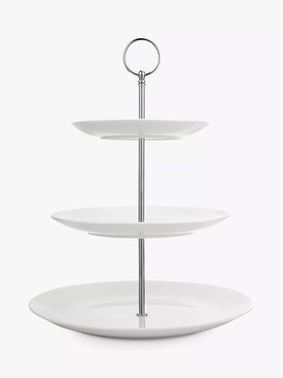 John Lewis Fine China 3 Tier Cake Stand with Natural Finish- Buy online at McGrocer