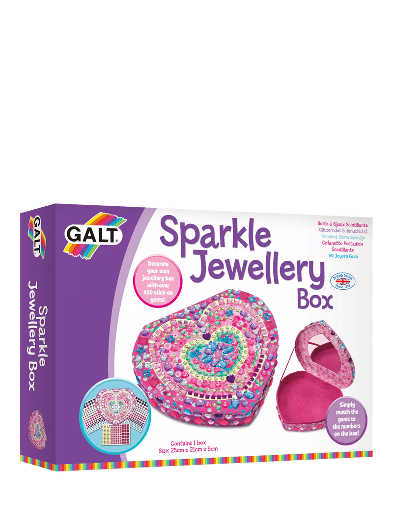Galt Sparkle Jewellery Box craft kit for kids, imported from the UK
