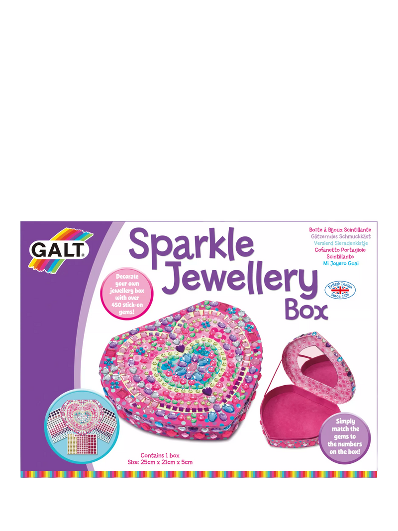 Galt Sparkle Jewellery Box craft kit for kids, imported from the UK