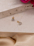 IBB 9ct gold round cubic zirconia stud earrings (British brand)