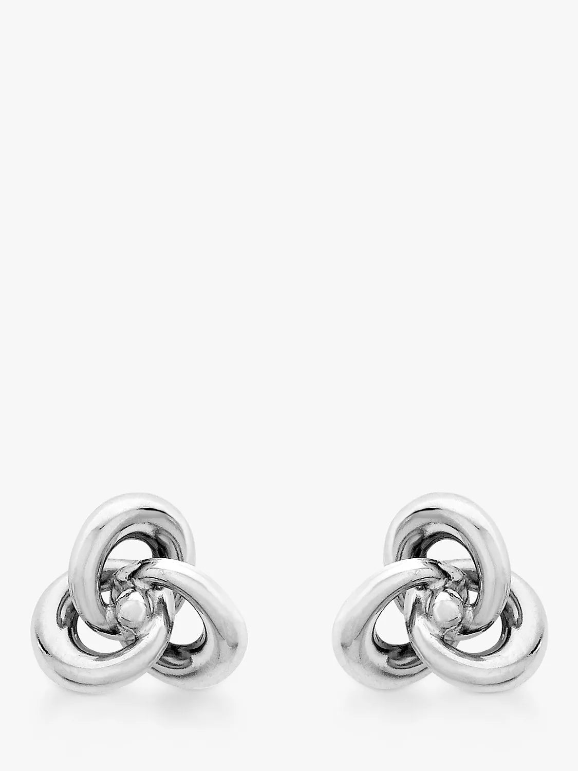 IBB 9ct white gold knot stud earrings (British brand)
