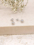IBB 9ct white gold ball stud earrings 0.5cm (British brand)