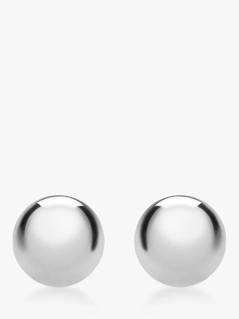IBB 9ct white gold ball stud earrings 9mm (British brand)