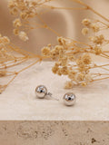 IBB 9ct white gold ball stud earrings 9mm (British brand)
