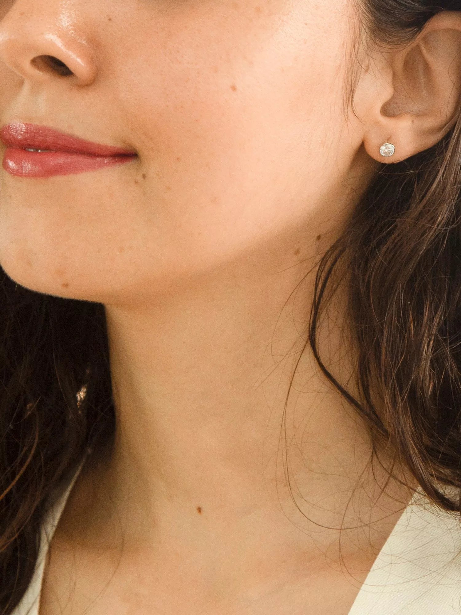 IBB 9ct white gold cubic zirconia stud earrings - British product
