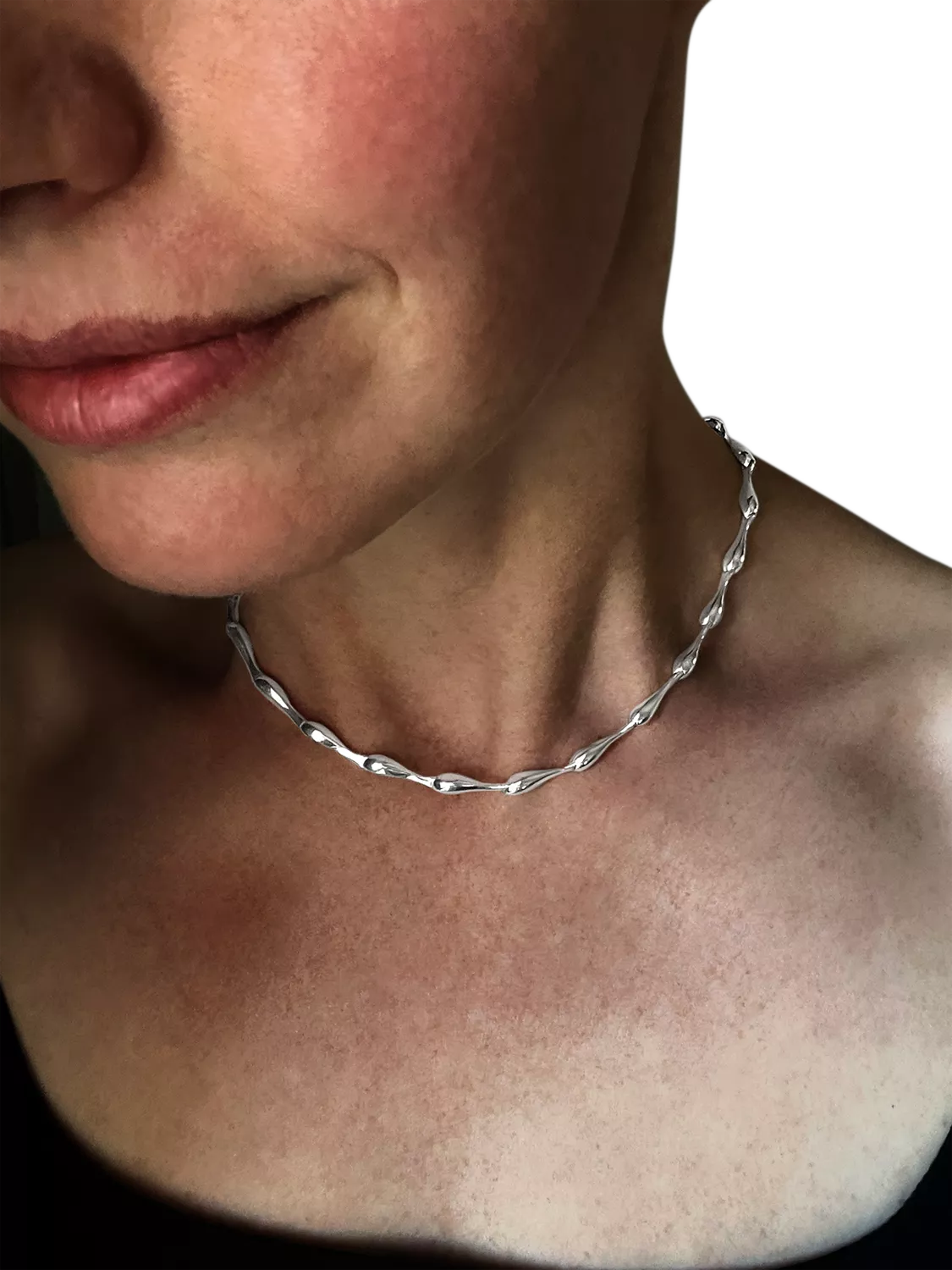 Nina B sterling silver collar necklace 40cm, imported from the UK
