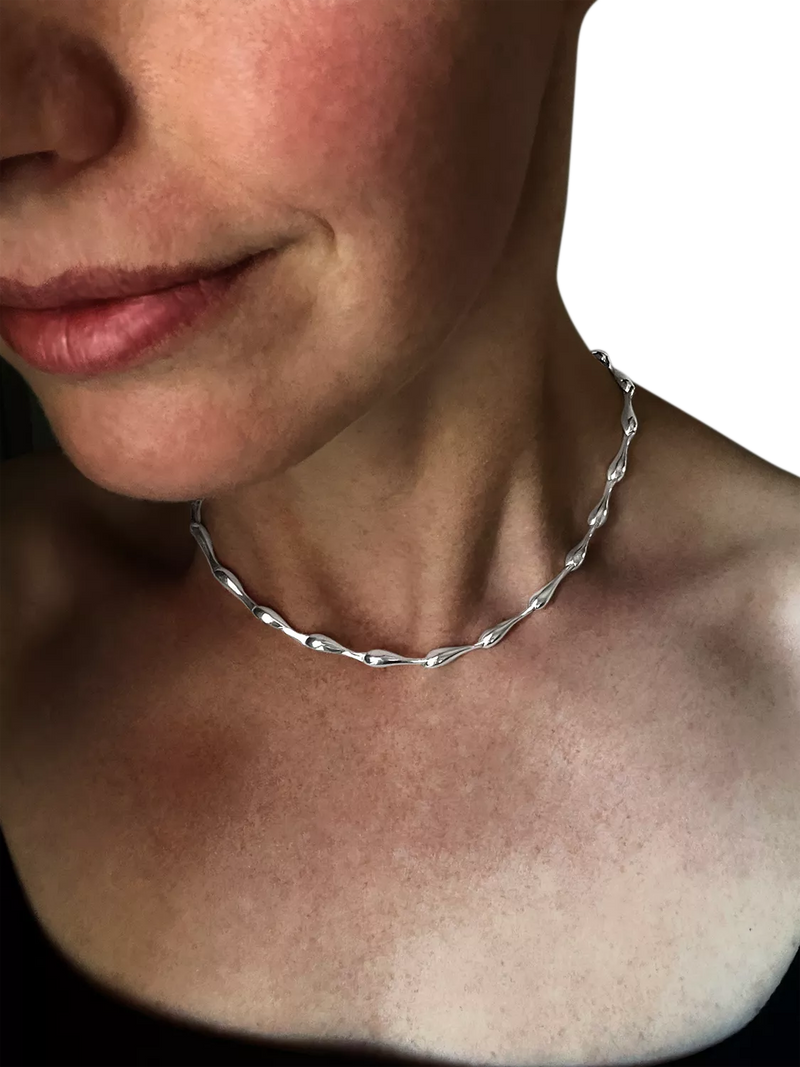 Nina B sterling silver collar necklace 40cm, imported from the UK