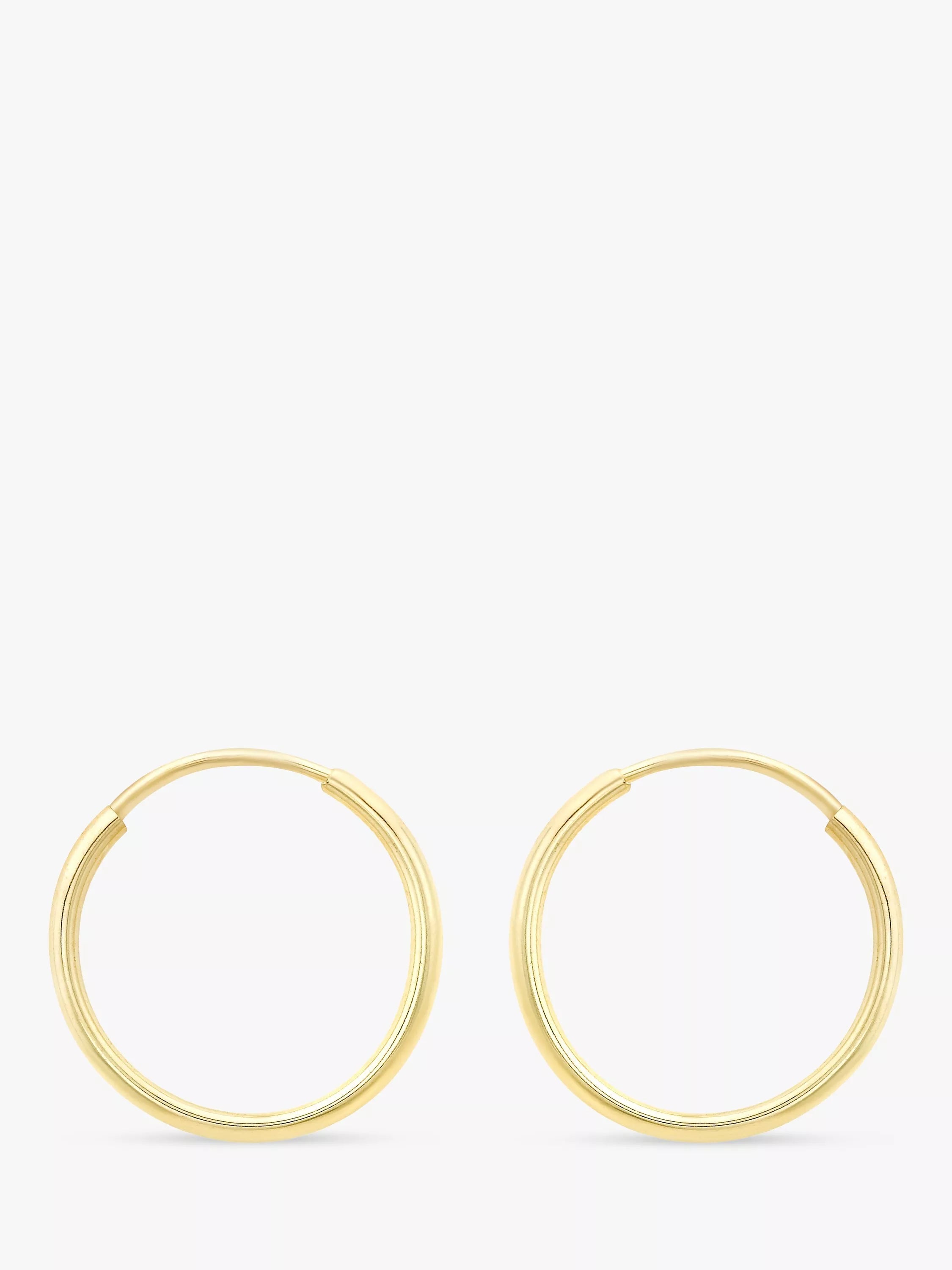 IBB 9ct gold hoop earrings 1.8cm diameter, UK version