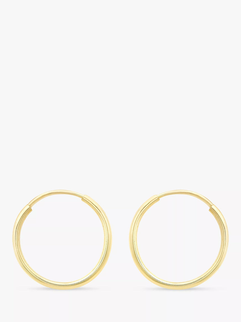 IBB 9ct gold hoop earrings 1.8cm diameter, UK version