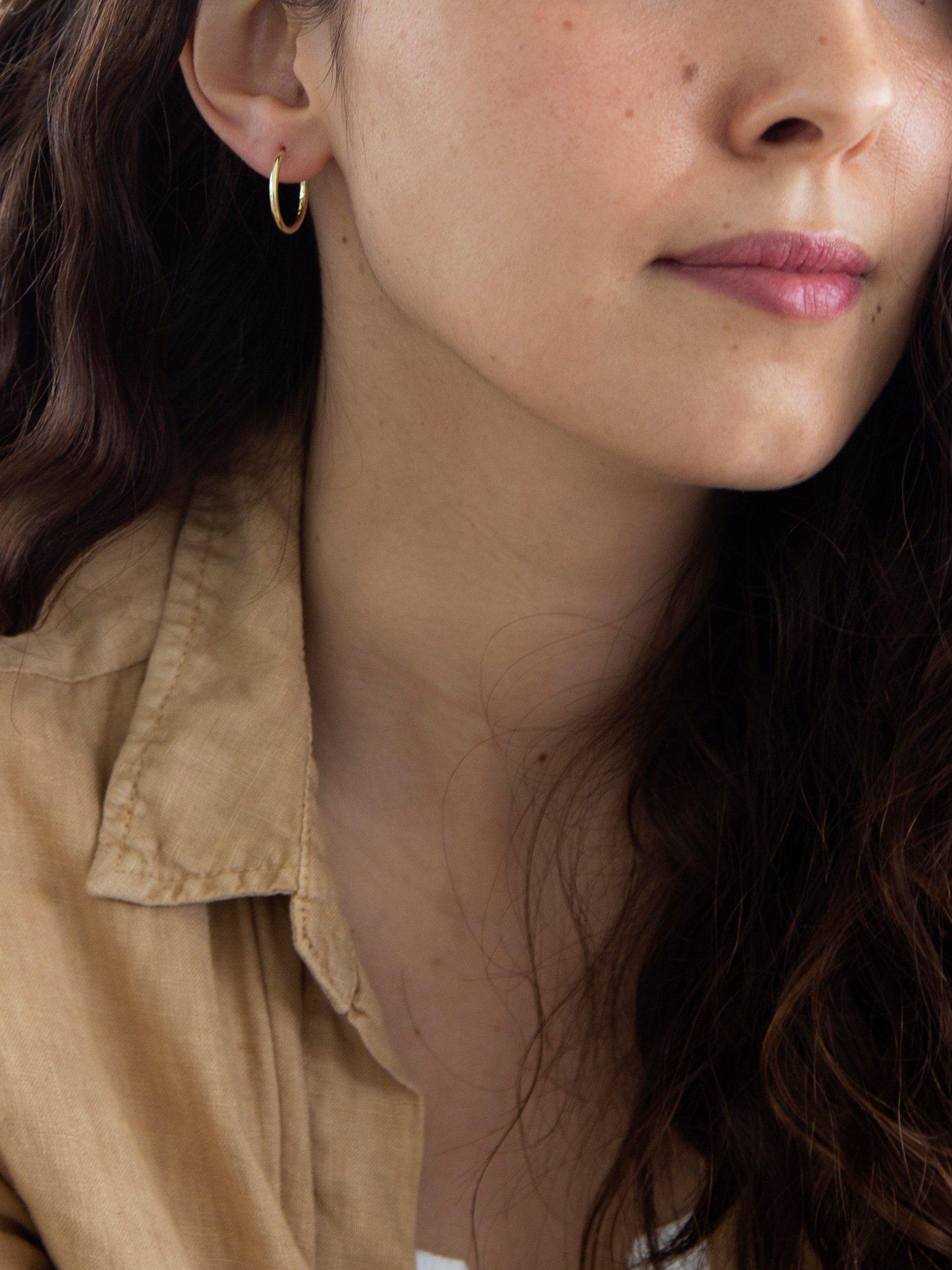 IBB 9ct gold hoop earrings 1.8cm diameter, UK version