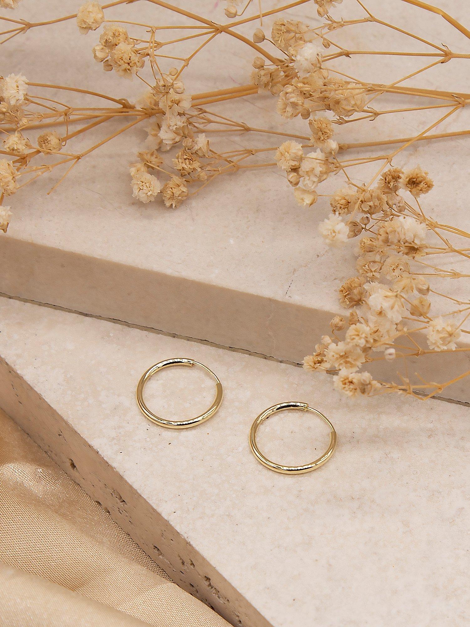 IBB 9ct gold hoop earrings 1.8cm diameter, UK version