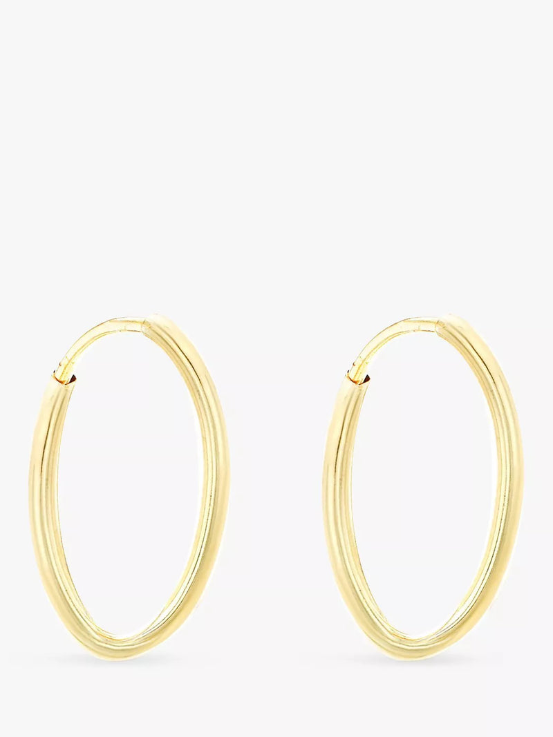 IBB 9ct gold hoop earrings 1.8cm diameter, UK version