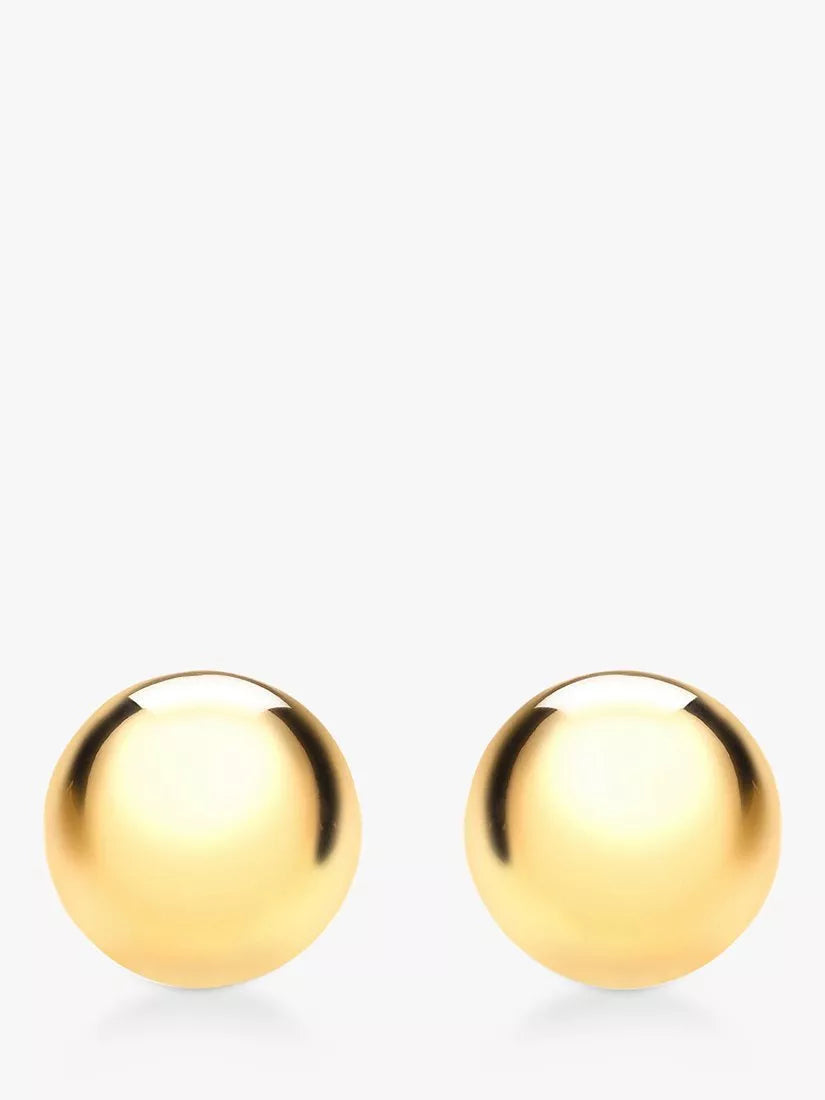 IBB 9ct yellow gold 8mm ball stud earrings, UK version