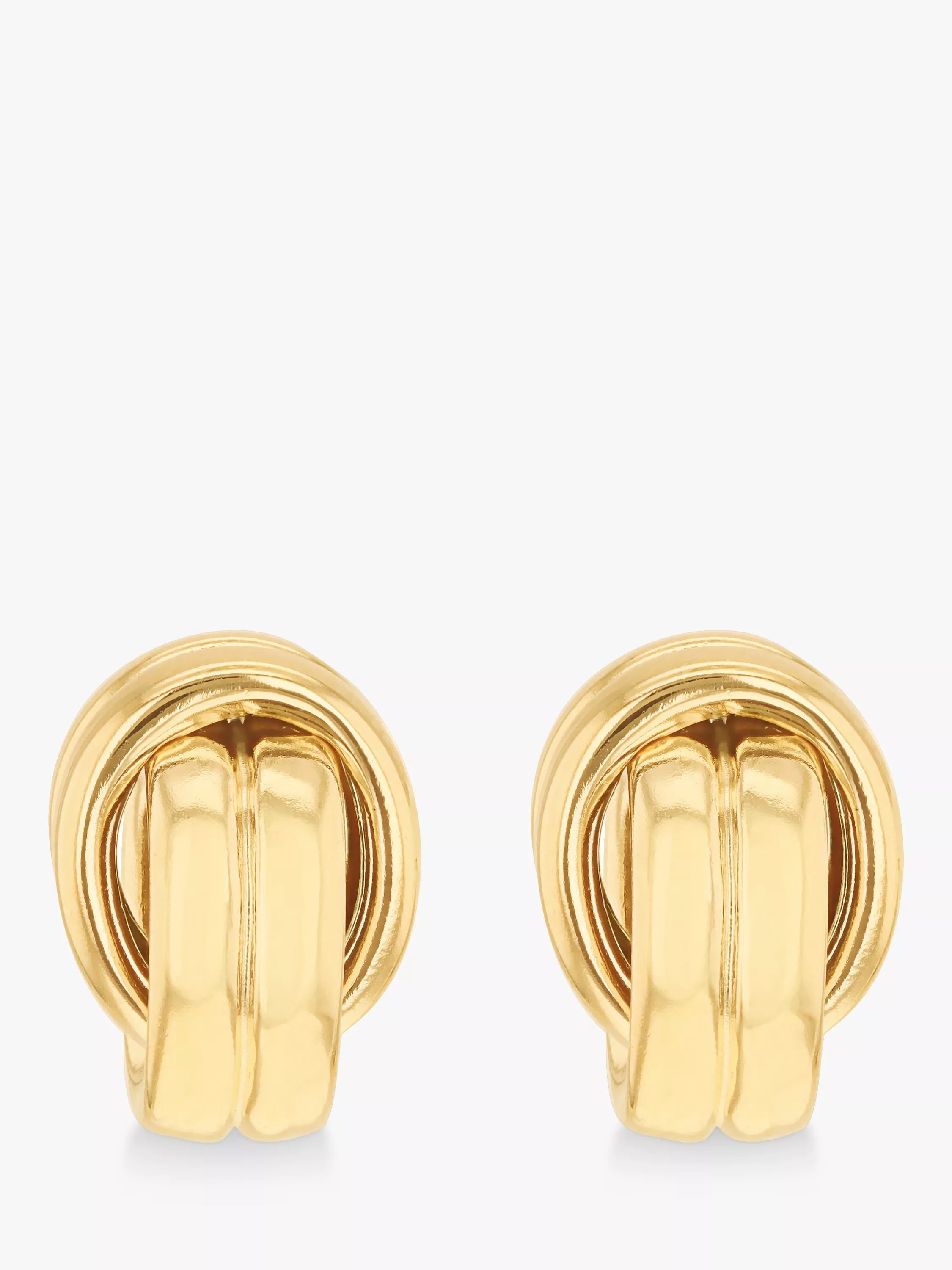 IBB 9ct gold knot stud earrings 11x7mm - British product