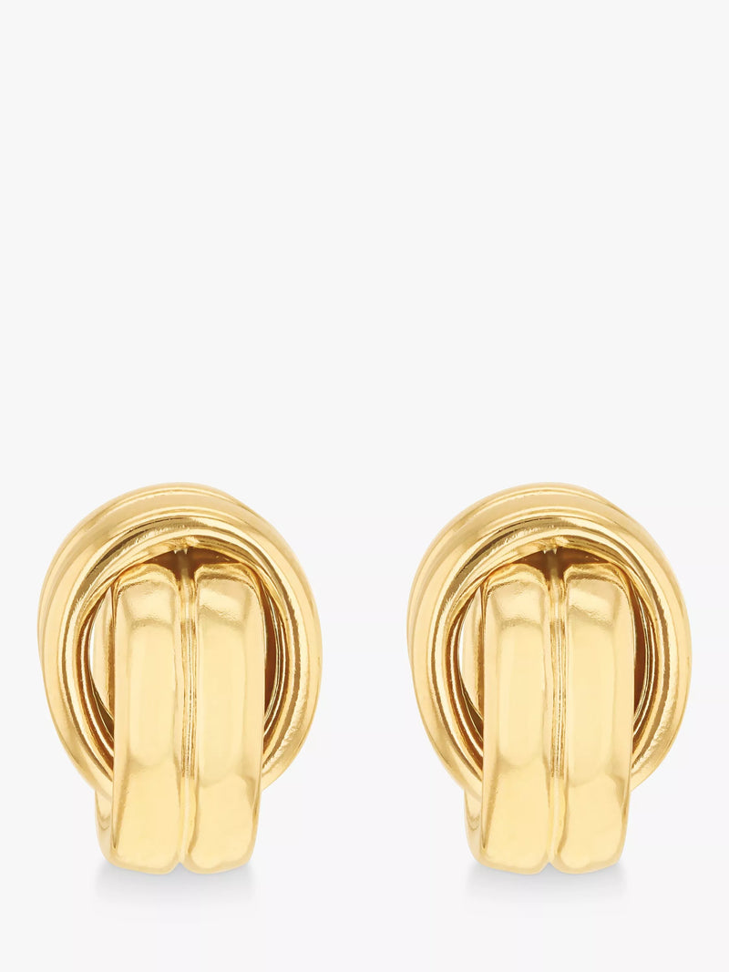 IBB 9ct gold knot stud earrings 11x7mm - British product